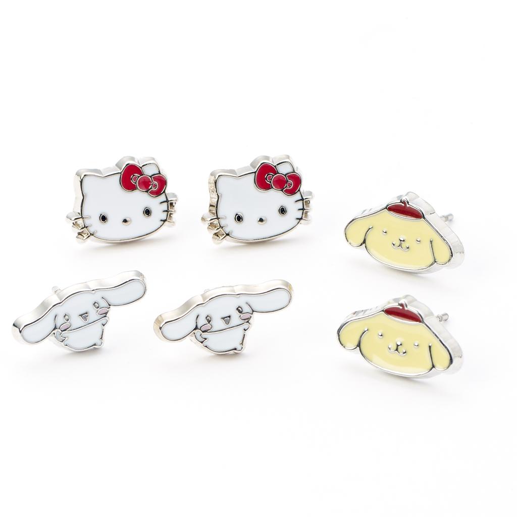 HELLO KITTY & Friends - Set de 3 Pairs de Clous d'Oreilles