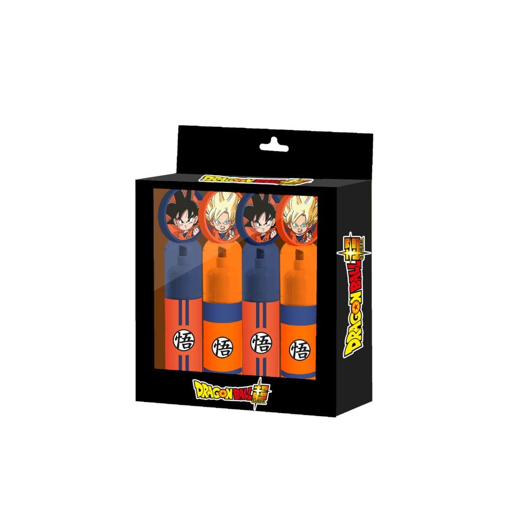 DRAGON BALL SUPER - Pack de 4 Surligneurs