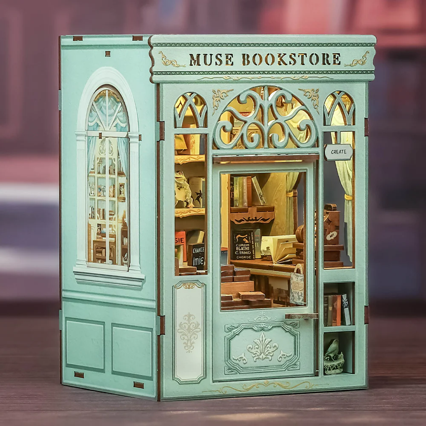 BOOK NOOK KIT - DIY- Librairie Muse - 201pc + LED Light