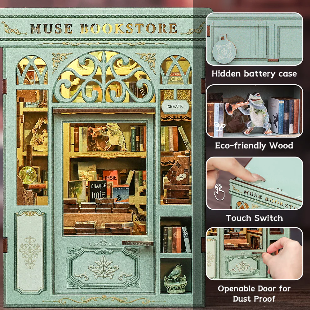 BOOK NOOK KIT - DIY- Librairie Muse - 201pc + LED Light