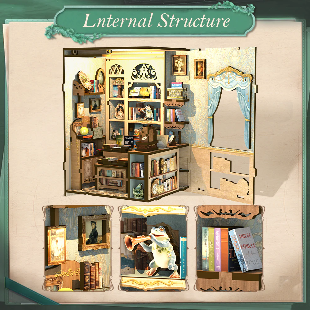 BOOK NOOK KIT - DIY- Librairie Muse - 201pc + LED Light