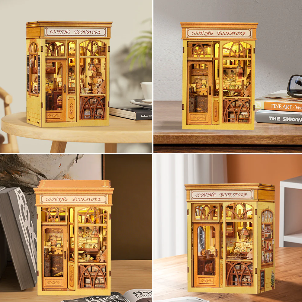 BOOK NOOK KIT - DIY- Librairie Culinaire - 156pc + Eclairage LED