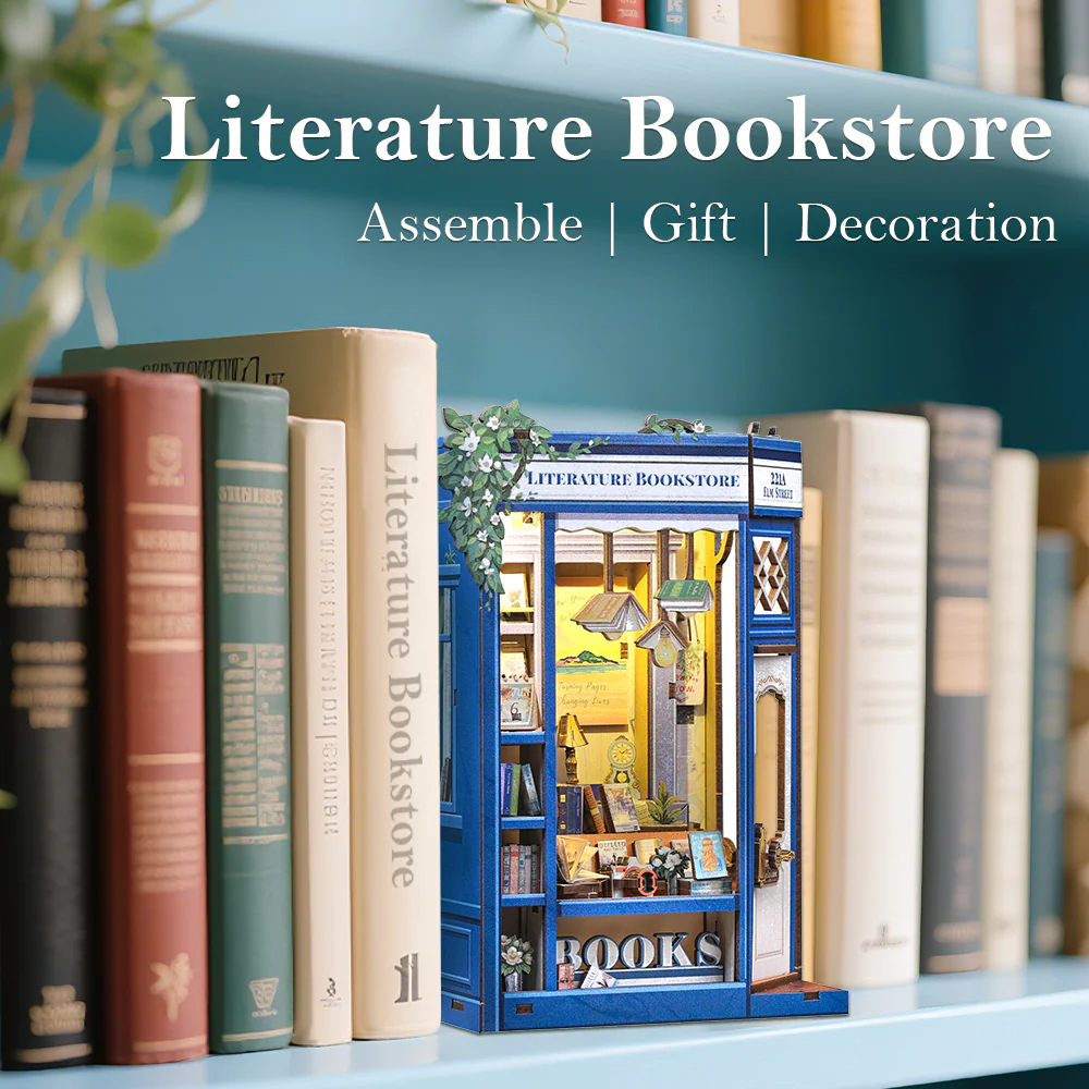 BOOK NOOK KIT - DIY- Librairie Littéraire - 186pc + Eclairage LED