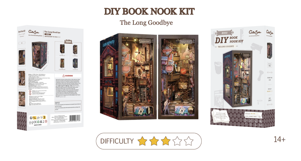 BOOK NOOK KIT - DIY - Le Long Adieu - 238pc + Eclairage LED