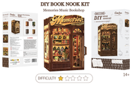 BOOK NOOK KIT - DIY- Libraire Musicale Memories - 136pc +Eclairage LED
