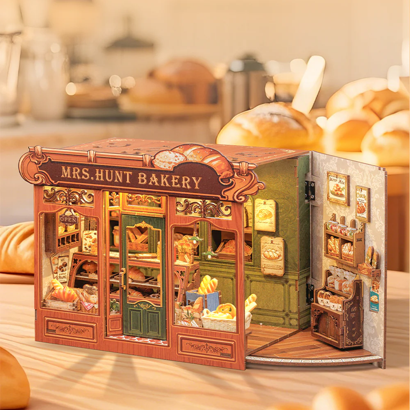 MINIATURE HOUSE - DIY - Boulangerie de Mrs. Hunt - 216pc+Eclairage LED