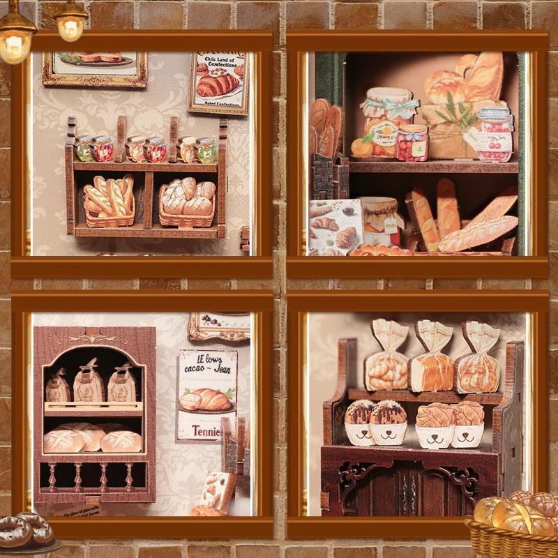 MINIATURE HOUSE - DIY - Boulangerie de Mrs. Hunt - 216pc+Eclairage LED