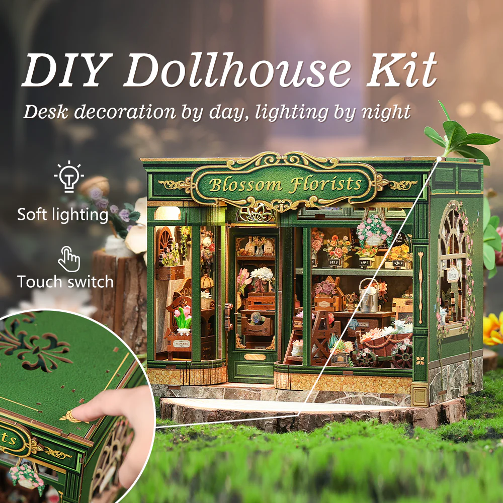 MINIATURE HOUSE - DIY - Fleuriste - 265pc + Eclairage LED