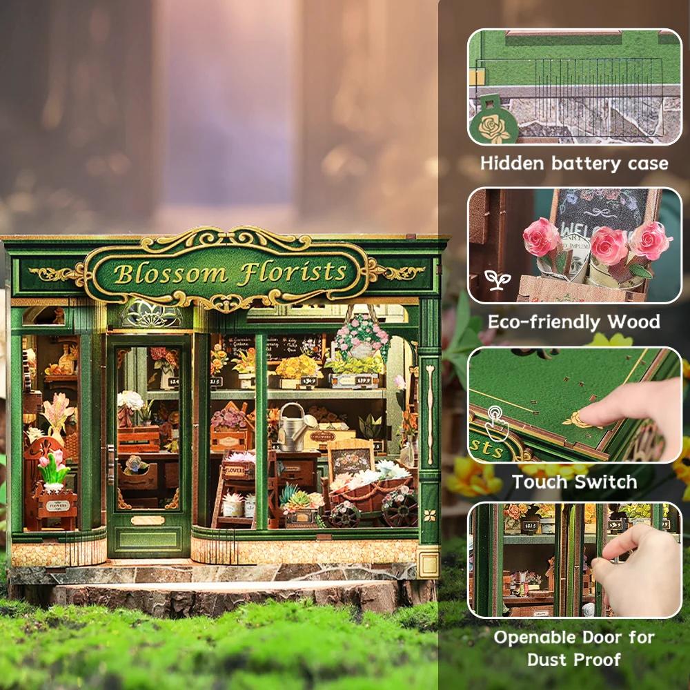 MINIATURE HOUSE - DIY - Fleuriste - 265pc + Eclairage LED