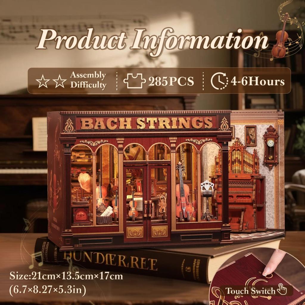 MINIATURE HOUSE - DIY- Bach Strings - 285pc+Eclairage LED