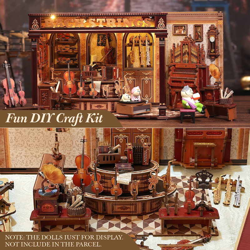 MINIATURE HOUSE - DIY- Bach Strings - 285pc+Eclairage LED