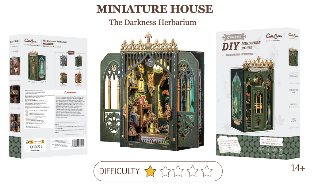 MINIATURE HOUSE - DIY - Herbier des Ténèbres - 90pc + Eclairage LED