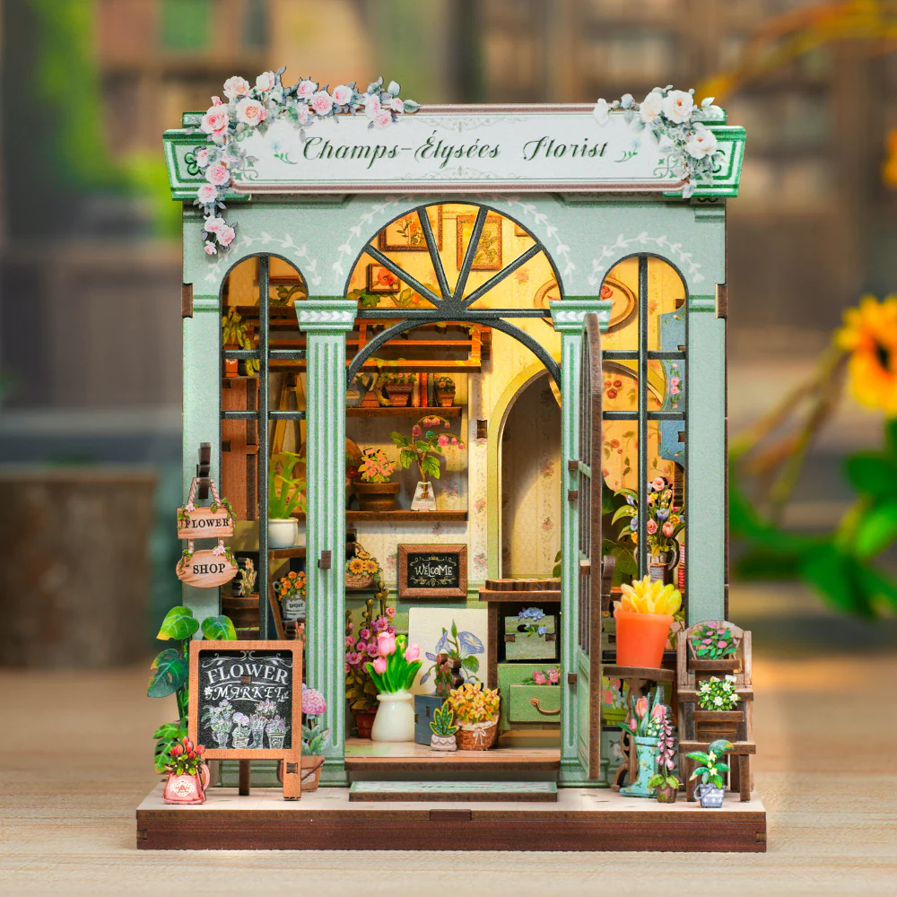 MINIATURE HOUSE - DIY -Fleuriste Champs-Elysées -199pc + Eclairage LED
