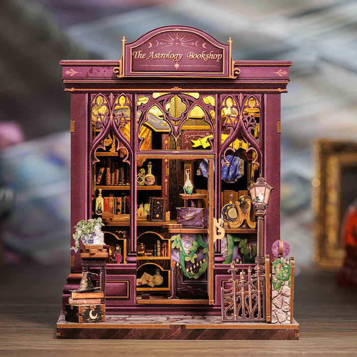 MINIATURE HOUSE - DIY - Librairie Astrologie - 155pc + Eclairage LED