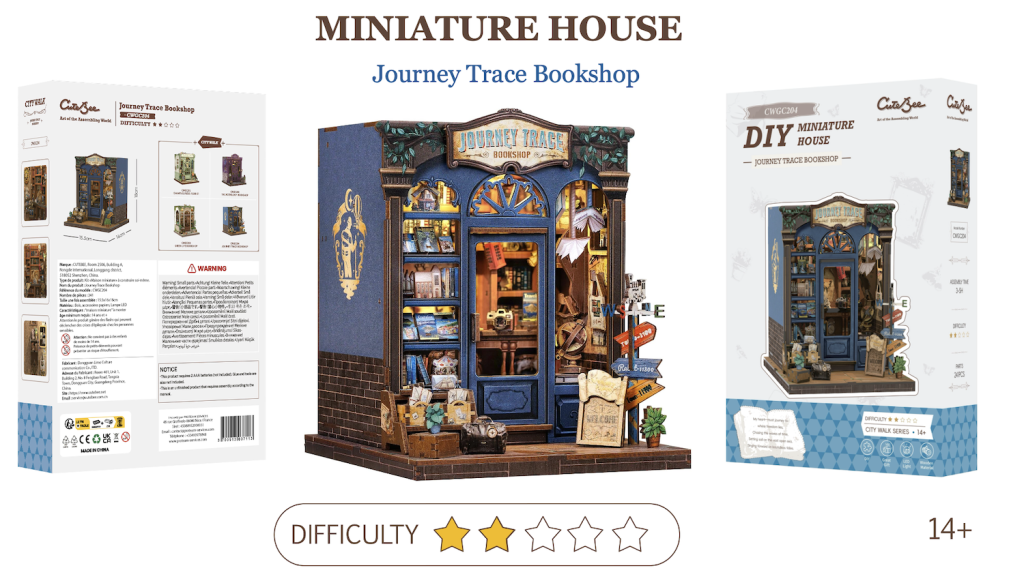 MINIATURE HOUSE - DIY - Librairie de Voyage - 241pc + Eclairage LED