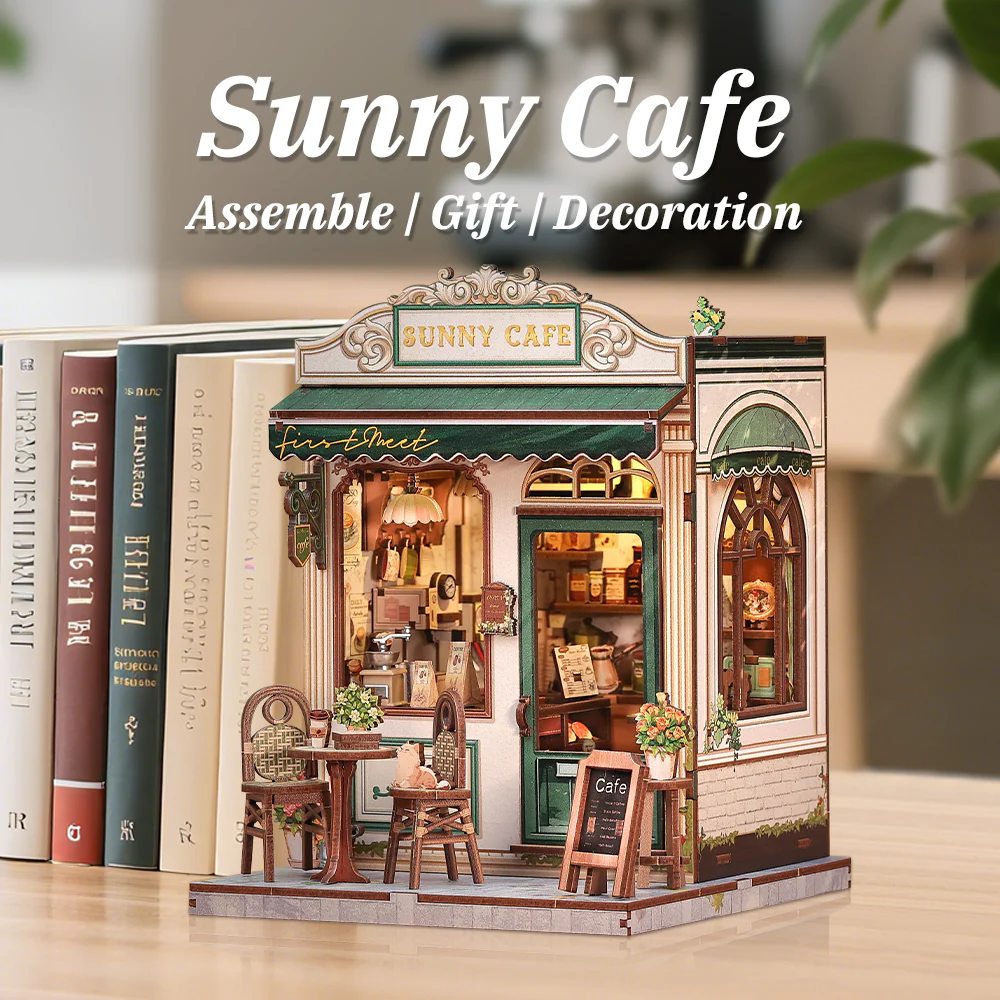 MINIATURE HOUSE - DIY- Café Sunny - 233pc + Eclairage LED