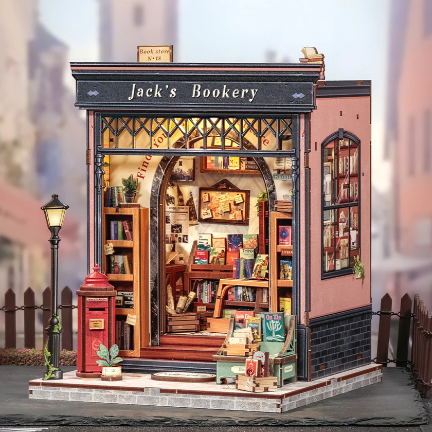 MINIATURE HOUSE - DIY- La Librairie de Jack - 330pc + Eclairage LED