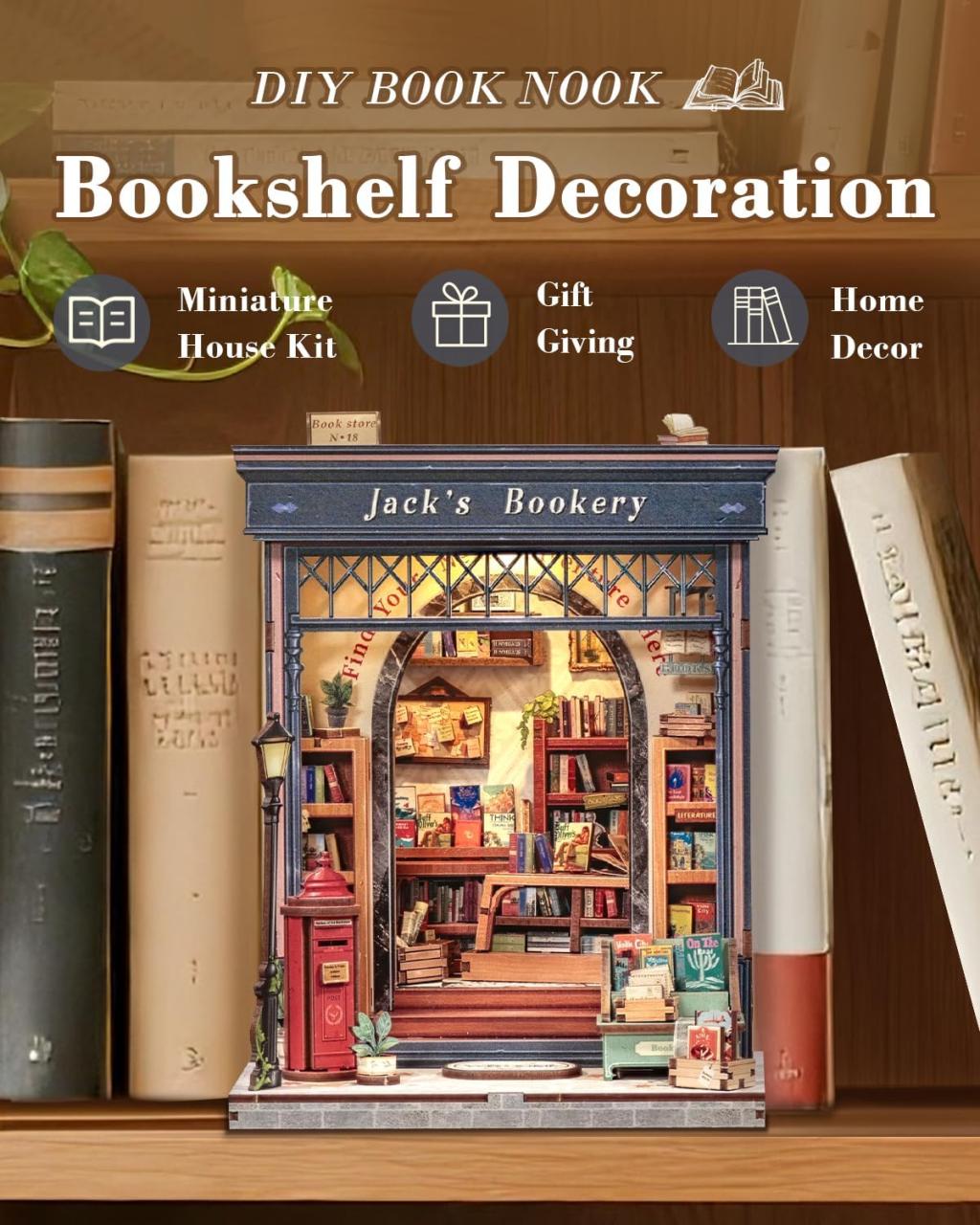 MINIATURE HOUSE - DIY- La Librairie de Jack - 330pc + Eclairage LED