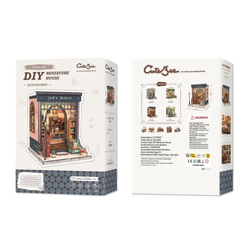 MINIATURE HOUSE - DIY- La Librairie de Jack - 330pc + Eclairage LED