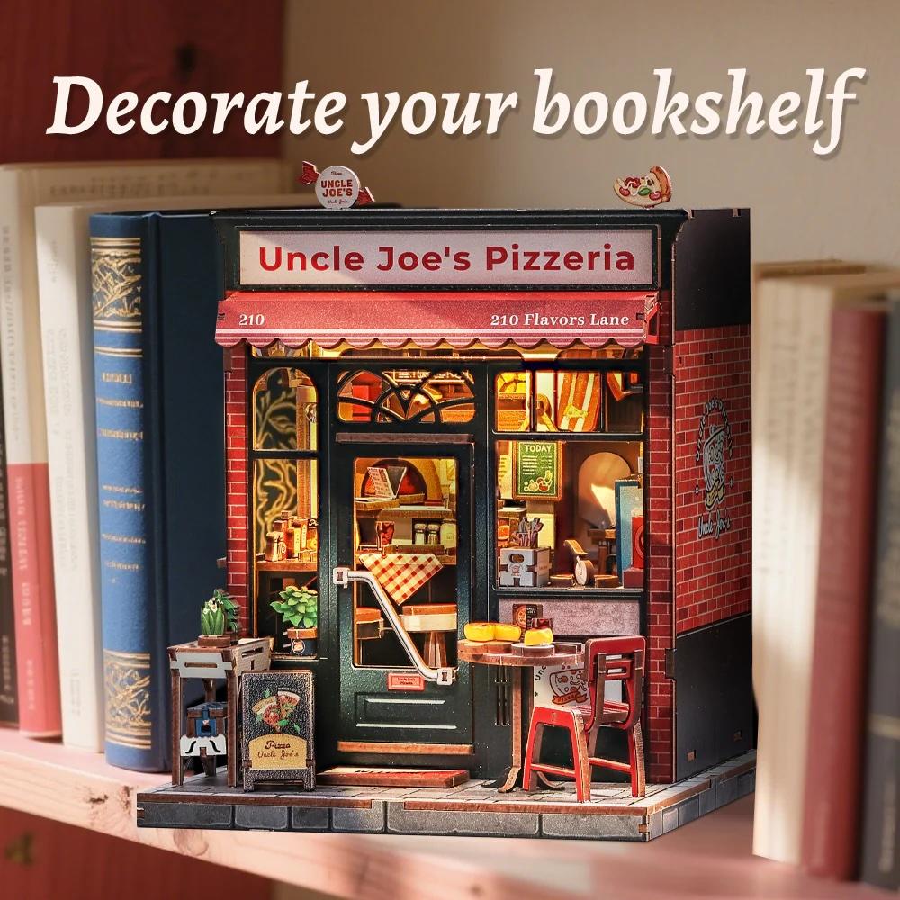 MINIATURE HOUSE - DIY- Pizzeria d'Oncle Joe - 236pc + Eclairage LED
