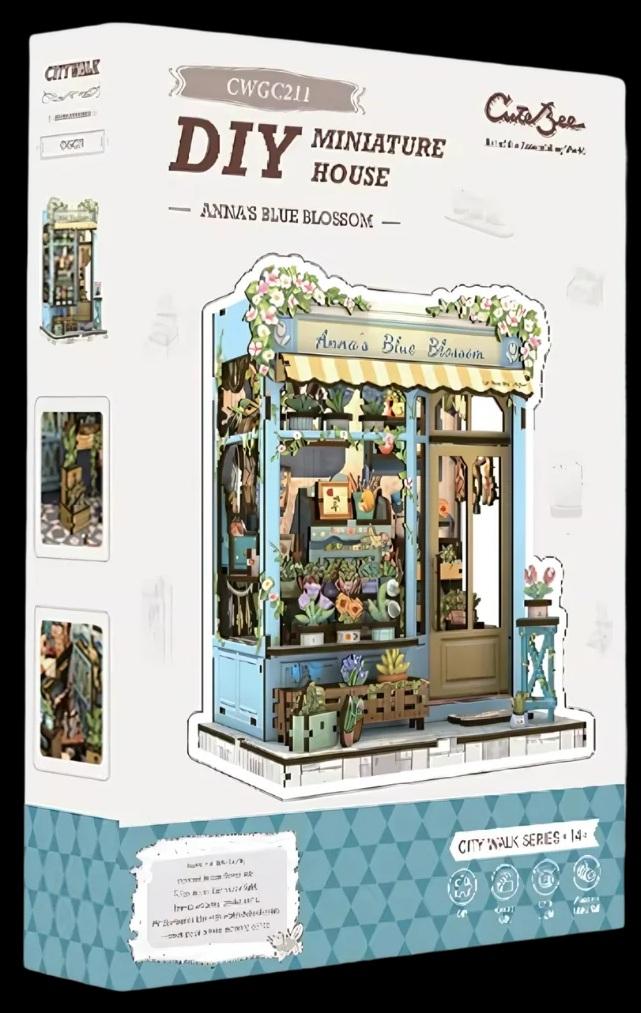 MINIATURE HOUSE - DIY- La Fleur Bleue d'Anna - 255pc + Eclairage LED