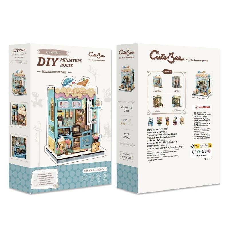 MINIATURE HOUSE - DIY - Glacier Bella - 225pc + Eclairage LED