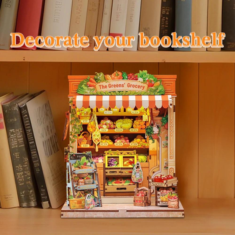 MINIATURE HOUSE - DIY- L'Epicerie Verte - 301pc + Eclairage LED