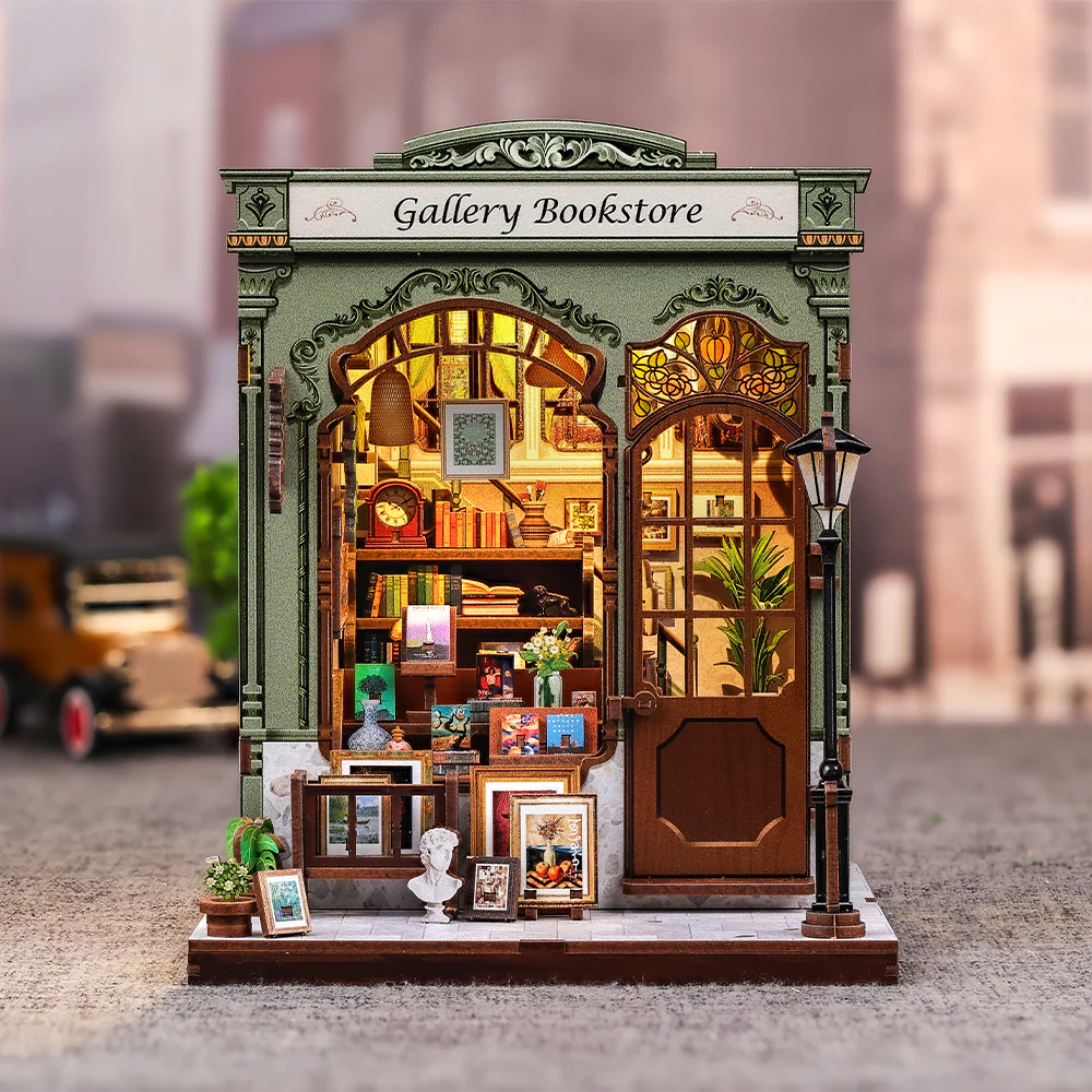 MINIATURE HOUSE - DIY- Galerie Librairie - 246pc + Eclairage LED