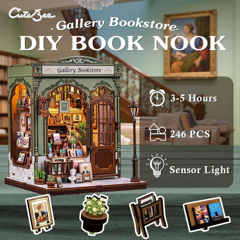 MINIATURE HOUSE - DIY- Galerie Librairie - 246pc + Eclairage LED