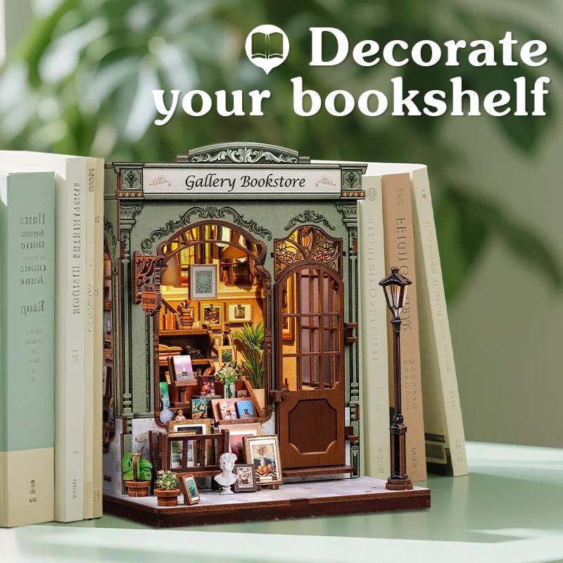 MINIATURE HOUSE - DIY- Galerie Librairie - 246pc + Eclairage LED