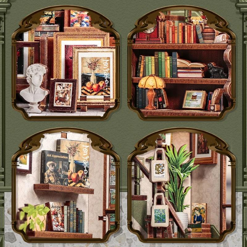 MINIATURE HOUSE - DIY- Galerie Librairie - 246pc + Eclairage LED