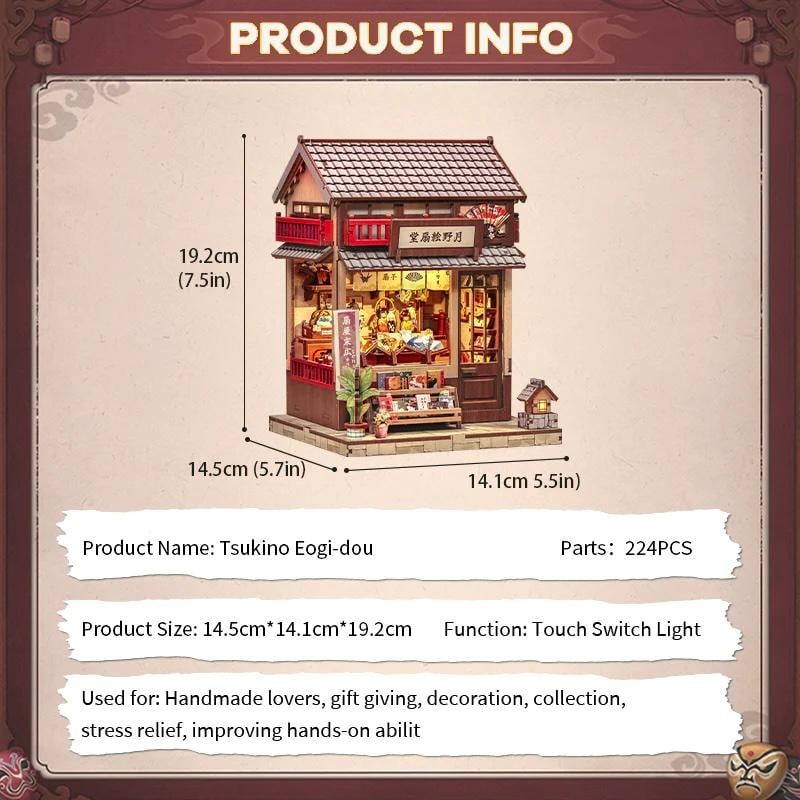 MINIATURE HOUSE - DIY- Tsukino Eogi-Dou - 224pc + Eclairage LED