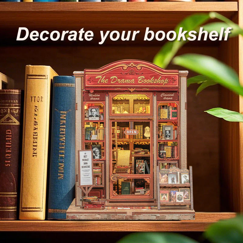 MINIATURE HOUSE - DIY - La Librairie Drama - 253pc + Eclairage LED