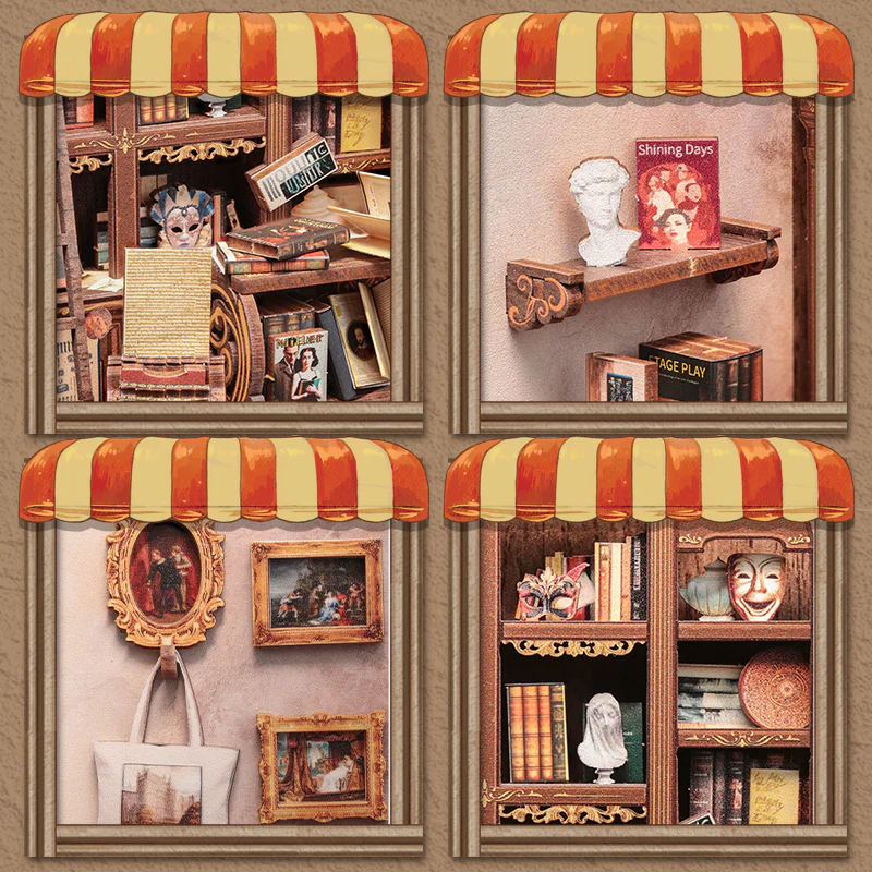 MINIATURE HOUSE - DIY - La Librairie Drama - 253pc + Eclairage LED