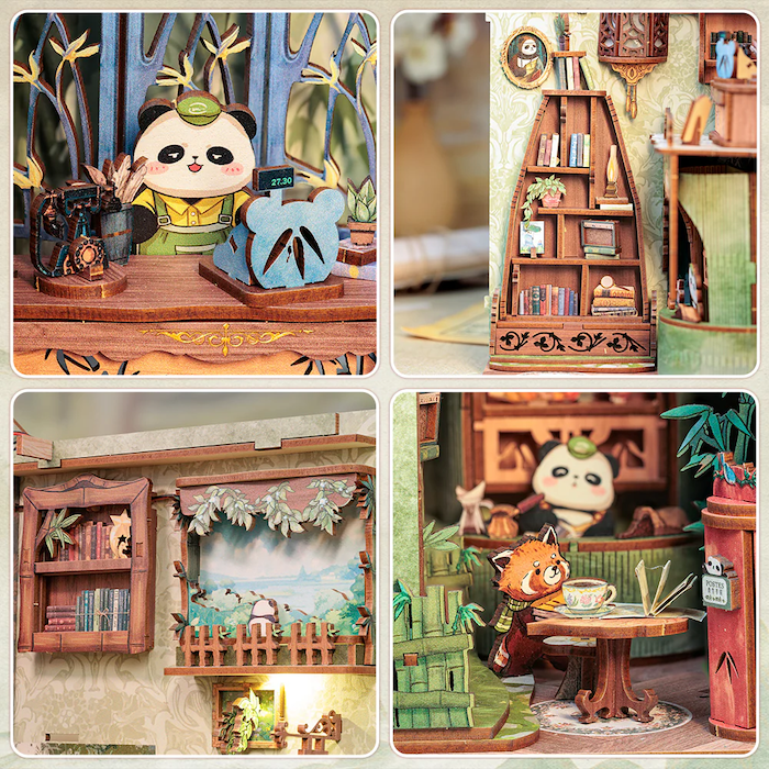 BOOK NOOK KIT - DIY - La Librairie Panda - 244pc + Eclairage LED