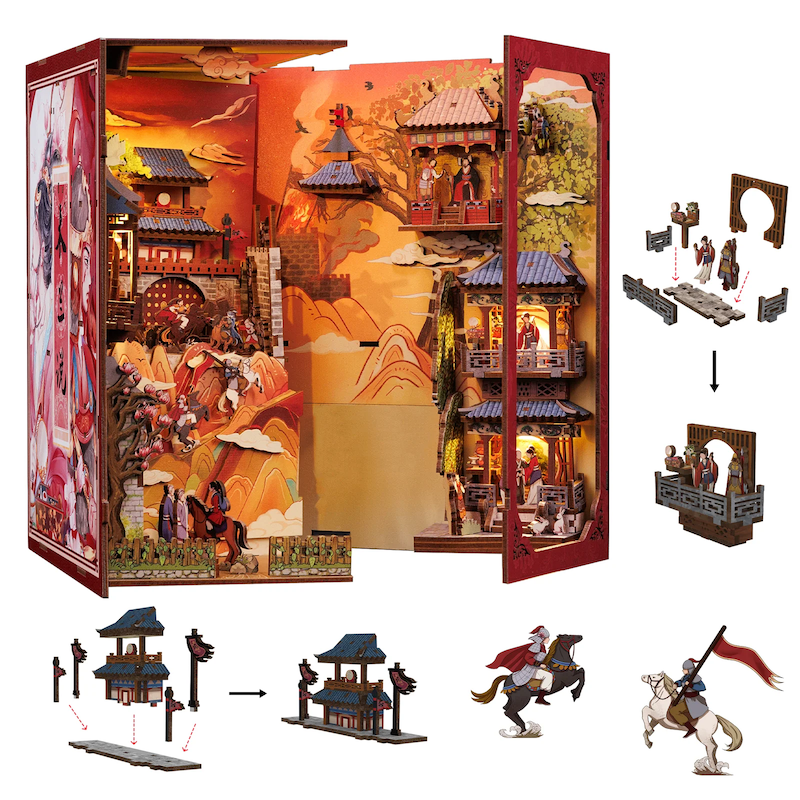 BOOK NOOK KIT - DIY - La Légende de Mulan - 298pc + Eclairage LED