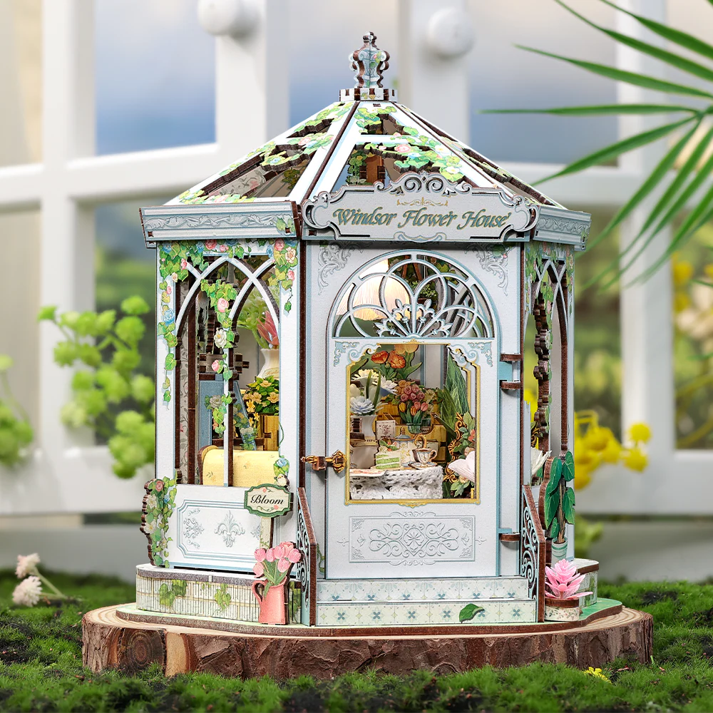 MINIATURE HOUSE - DIY- Maison des Fleurs Windsor - 235pc+Eclairage LED