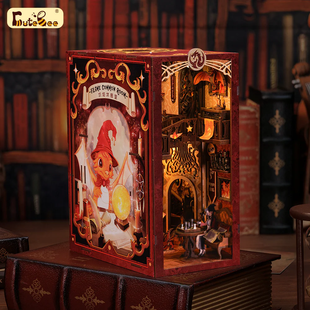 BOOK NOOK KIT - DIY - Salle Commune Flâme - 226pc + Eclairage LED