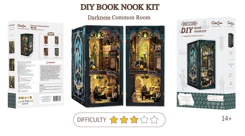 BOOK NOOK KIT - DIY - Salle Commune Sombre - 150pc + Eclairage LED