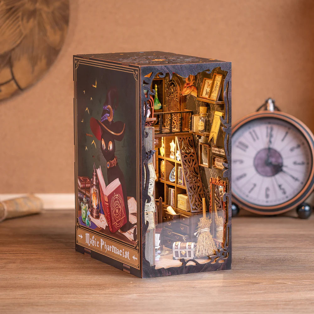 BOOK NOOK KIT - DIY - Pharmacien Magique - 282pc + Eclairage LED