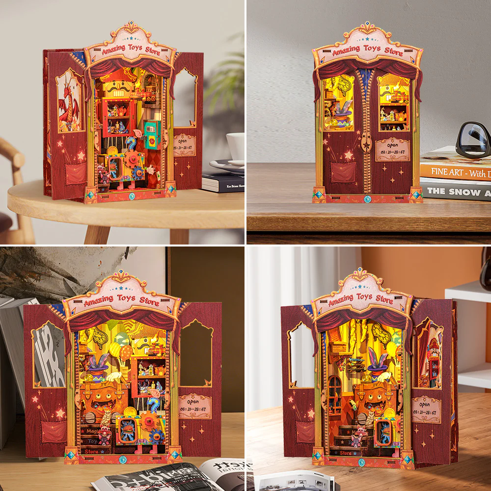 BOOK NOOK KIT - DIY - Magasin de Jouets - 103pc + Eclairage LED
