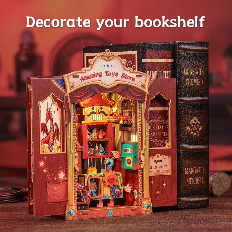 BOOK NOOK KIT - DIY - Magasin de Jouets - 103pc + Eclairage LED