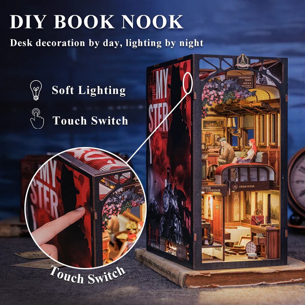 BOOK NOOK KIT - DIY - Le Train Mystère - 338pc + Eclairage LED