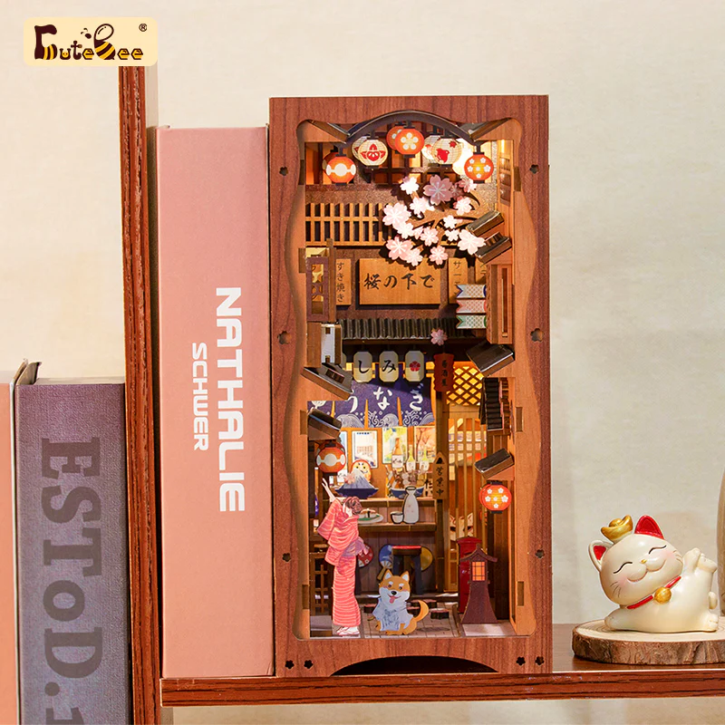 BOOK NOOK KIT - DIY - Sous l'Arbre de Sakura - 214pc + Eclairage LED