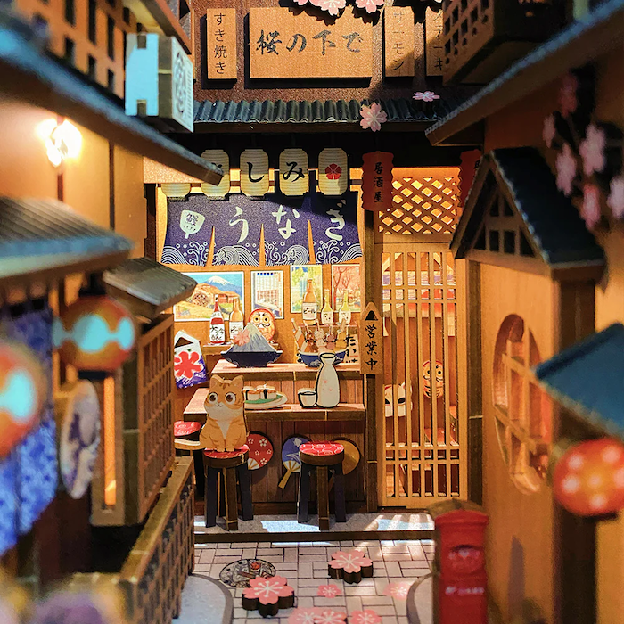 BOOK NOOK KIT - DIY - Sous l'Arbre de Sakura - 214pc + Eclairage LED