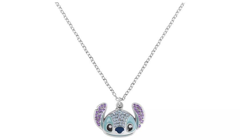 STITCH - Head - Collier avec Pendentif Serti de Pierres 16mm