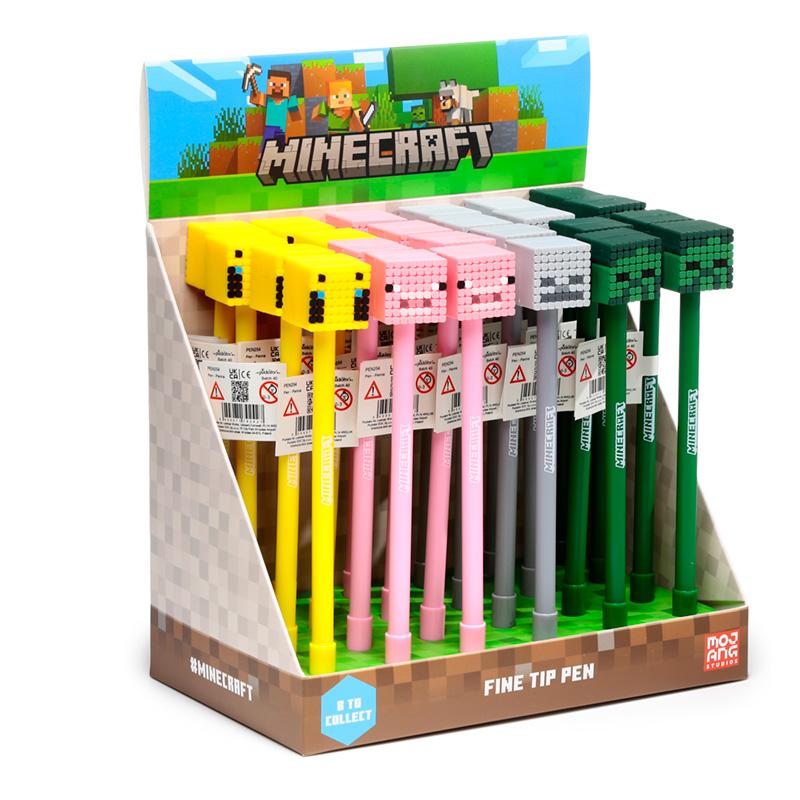 MINECRAFT - Animaux - Stylo à Gel Effaçable (Display de 24pcs)
