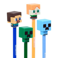 MINECRAFT - Chibi - Set de 4 Stylos à Gel Effaçable Head Topper