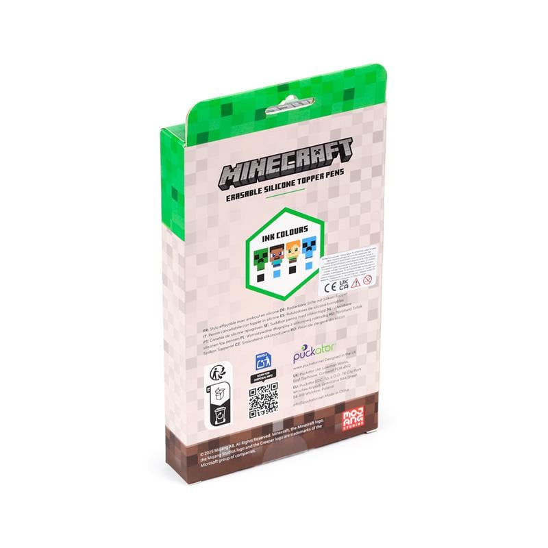 MINECRAFT - Chibi - Set de 4 Stylos à Gel Effaçable Head Topper