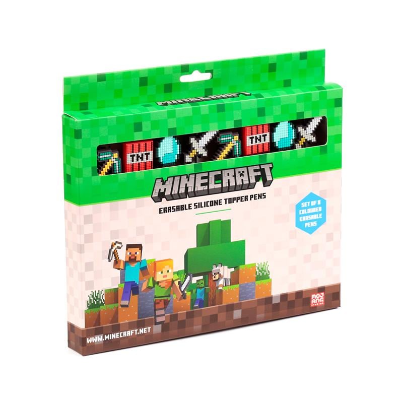 MINECRAFT - Outils - Set de 8 Stylos à Gel Effaçable Head Topper